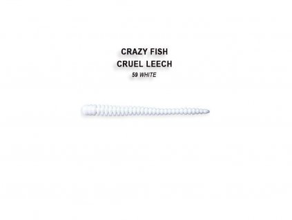 Gumová nástraha Crazy Fish Cruel Leech 5,5 cm 59 White (8 ks)
