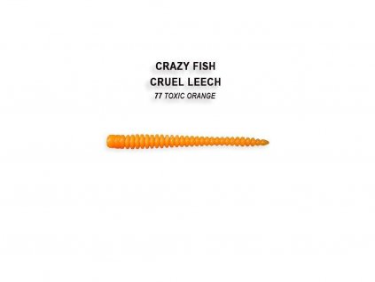 Gumová nástraha Crazy Fish Cruel Leech 5,5 cm 77 Toxic orange (8 ks)
