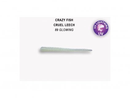 Gumová nástraha Crazy Fish Cruel Leech 5,5 cm 89 Glowing (8 ks)