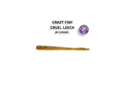 Gumová nástraha Crazy Fish Cruel Leech 5,5 cm 09 Caramel (8 ks)