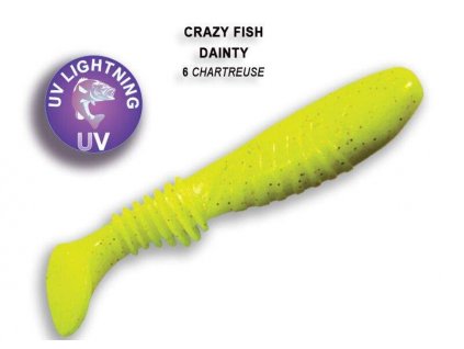 Gumová nástraha Crazy Fish Dainty 8,5 cm 06 Chartreuse (6 ks)