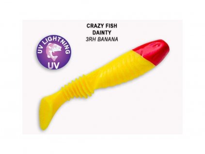 Gumová nástraha Crazy Fish Dainty 8,5 cm 3RH Banana (6 ks)