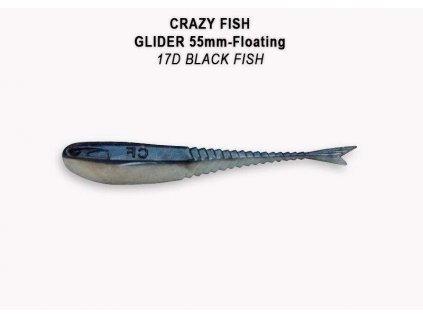 Gumová nástraha Crazy Fish Glider 5,5 cm 17D Black fish (10 ks)