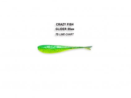 Gumová nástraha Crazy Fish Glider 5,5 cm 7D Lime chart (10 ks)