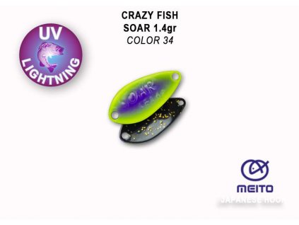 Plandavka Crazy Fish Soar 25 mm 1,8 g color 34