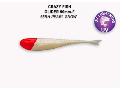Gumová nástraha Crazy Fish Glider 9 cm 66RH Pearl snow (8 ks)