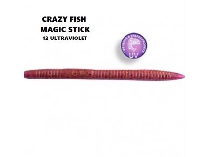 Gumová nástraha Crazy Fish Magic Stick 13 cm 12 Ultraviolet (8 ks)