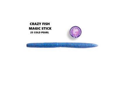 Gumová nástraha Crazy Fish Magic Stick 13 cm 25 Cold pearl (8 ks)