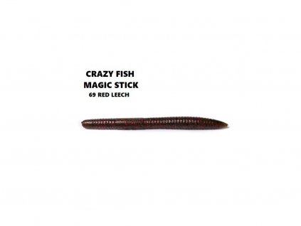 Gumová nástraha Crazy Fish Magic Stick 13 cm 69 Red leech (8 ks)