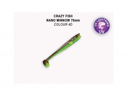 Gumová nástraha Crazy Fish Nano Minnow 12 cm 4D (4 ks)