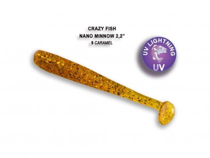 Gumová nástraha Crazy Fish Nano Minnow 5,5 cm 09 Caramel (8 ks)