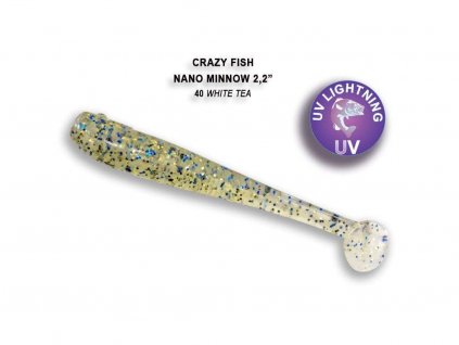 Gumová nástraha Crazy Fish Nano Minnow 5,5 cm 40 White tea (8 ks)