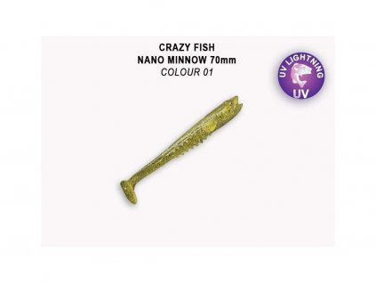 Gumová nástraha Crazy Fish Nano Minnow 7 cm 01 (5 ks)