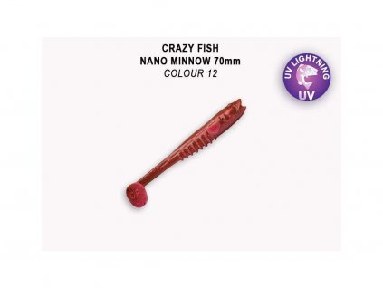 Gumová nástraha Crazy Fish Nano Minnow 7 cm 12 (5 ks)