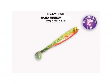 Gumová nástraha Crazy Fish Nano Minnow 7 cm C11R (5 ks)