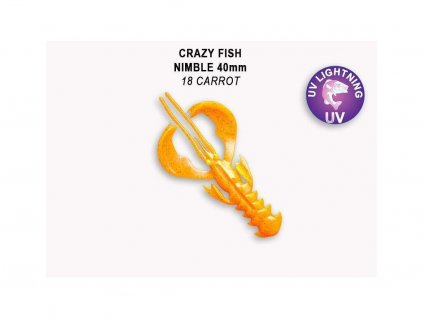 Gumová nástraha Crazy Fish Nimble 4 cm 18 Carrot (9 ks)