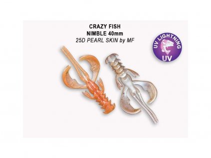 Gumová nástraha Crazy Fish Nimble 4 cm 25D Pearl skin by MF (9 ks)