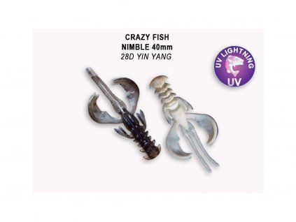 Gumová nástraha Crazy Fish Nimble 4 cm 28D Yin Yang (9 ks)