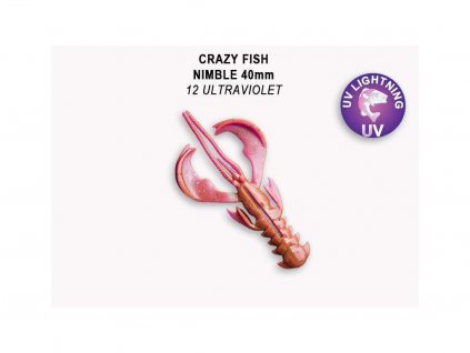 Gumová nástraha Crazy Fish Nimble 6,5 cm 12 Ultraviolet (7 ks)