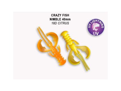 Gumová nástraha Crazy Fish Nimble 6,5 cm 18D Citrus (7 ks)