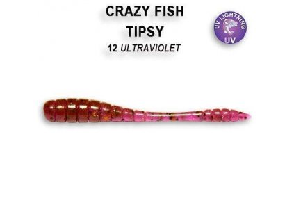 Gumová nástraha Crazy Fish Tipsy 5 cm 12 Ultraviolet (8 ks)