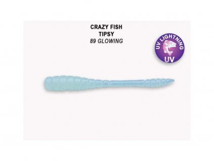 Gumová nástraha Crazy Fish Tipsy 5 cm 89 Glowing (8 ks)
