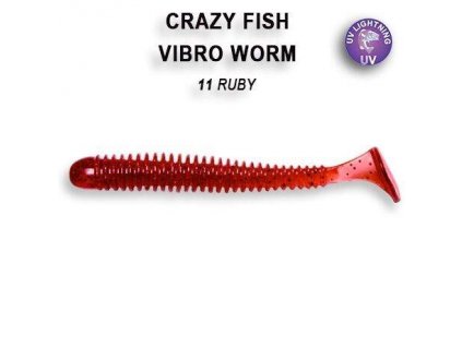 2852 vibro worm 5 cm barva 11 rubby