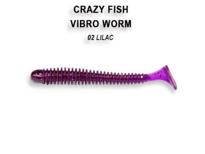 2854 vibro worm 5 cm barva 2 lilac
