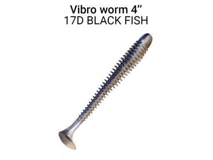 7897 vibro worm 10cm 17d black fish 5ks