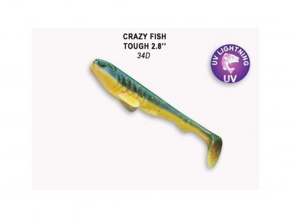 Gumová nástraha Crazy Fish Tough 7 cm 34D (5 ks)