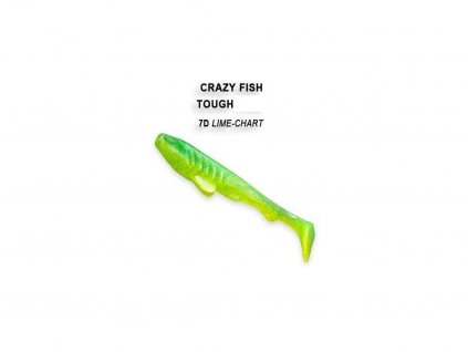 Gumová nástraha Crazy Fish Tough 10 cm 7D Lime chart (5 ks)