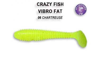 Gumová nástraha Crazy Fish Vibro Fat 7,1 cm 06 Chartreuse (5 ks)