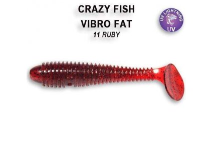 Gumová nástraha Crazy Fish Vibro Fat 7,1 cm 11 Ruby (5 ks)
