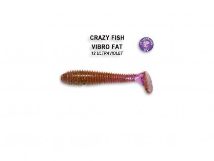 Gumová nástraha Crazy Fish Vibro Fat 7,1 cm 12 Ultraviolet (5 ks)