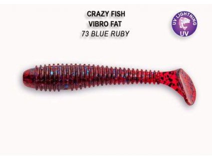 Gumová nástraha Crazy Fish Vibro Fat 7,1 cm 73 Blue ruby (5 ks)