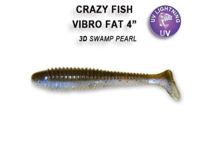 Gumová nástraha Crazy Fish Vibro Fat 10 cm 3D Swamp pearl (4 ks)