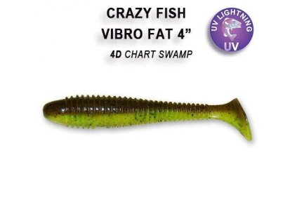 Gumová nástraha Crazy Fish Vibro Fat 10 cm 4D Chart swamp (4 ks)