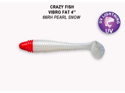 Gumová nástraha Crazy Fish Vibro Fat 10 cm 66RH Pearl snow (4 ks)