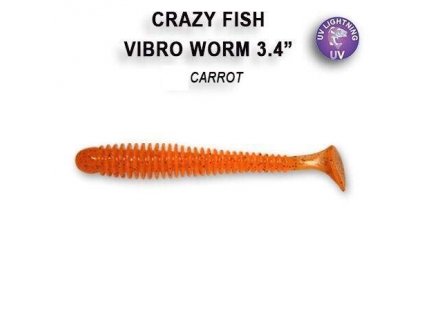 Gumová nástraha Crazy Fish Vibro worm 5 cm 18 Carrot (8 ks)
