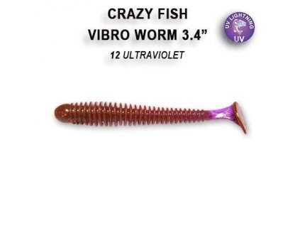 2838 vibro worm 85 cm barva 12 ultraviolet
