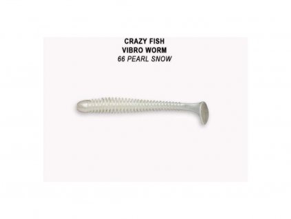 Gumová nástraha Crazy Fish Vibro worm 8,5 cm 66 Pearl snow (5 ks)