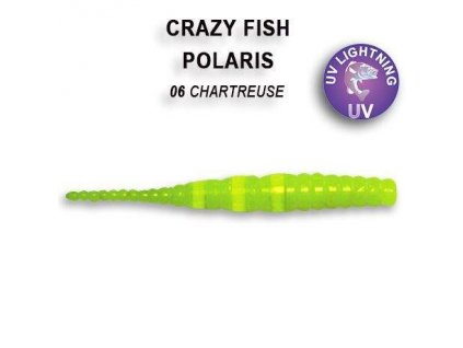 Gumová nástraha Crazy Fish Polaris 4,5 cm 06 Chartreuse (8 ks)