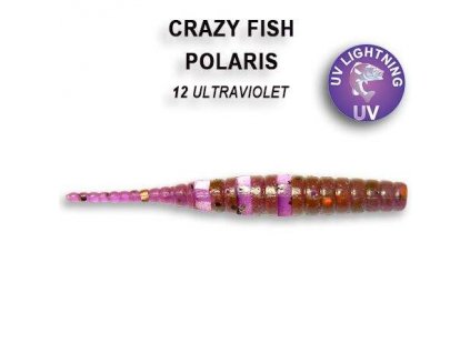 Gumová nástraha Crazy Fish Polaris 4,5 cm 12 Ultraviolet (8 ks)