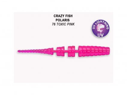 Gumová nástraha Crazy Fish Polaris 4,5 cm 76 Toxic pink (8 ks)