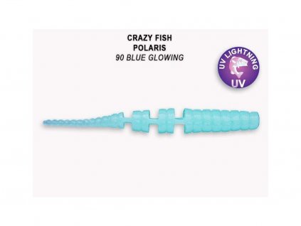 Gumová nástraha Crazy Fish Polaris 4,5 cm 90 Blue glowing (8 ks)