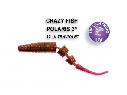 Gumová nástraha Crazy Fish Polaris 6,8 cm 12 Ultraviolet (8 ks)