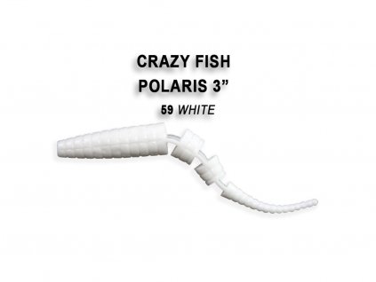 Gumová nástraha Crazy Fish Polaris 6,8 cm 59 White (8 ks)