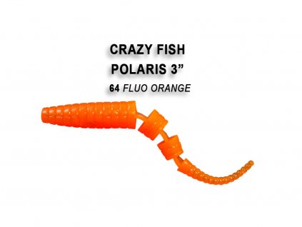 Gumová nástraha Crazy Fish Polaris 6,8 cm 64 Fluo orange (8 ks)