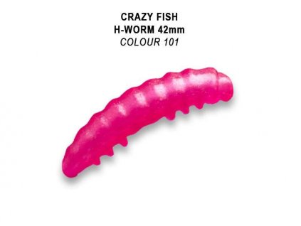 Gumová nástraha Crazy Fish Trout Baby H-Worm MF Fl. 42mm Floating 101- Squid+Shrimp (10ks)