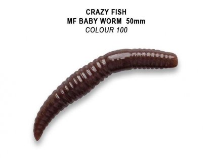 Gumová nástraha Crazy Fish Trout Baby Worm MF Floating 50mm 100 - Sýr (8ks)